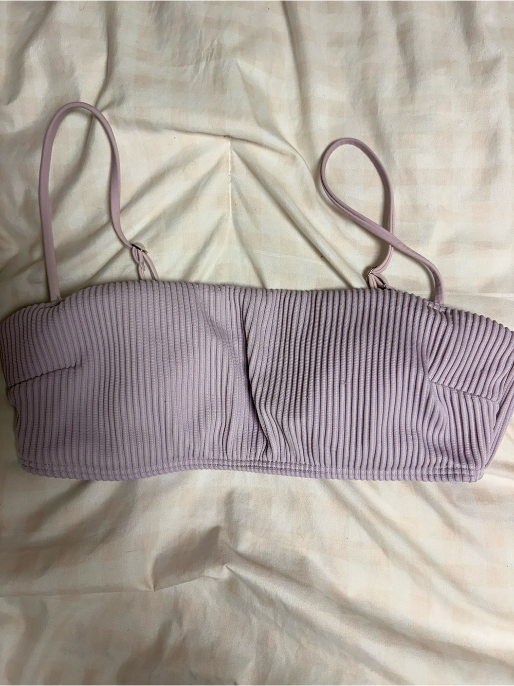Hollister Lilac Ribbed Bandeau Bikini Top